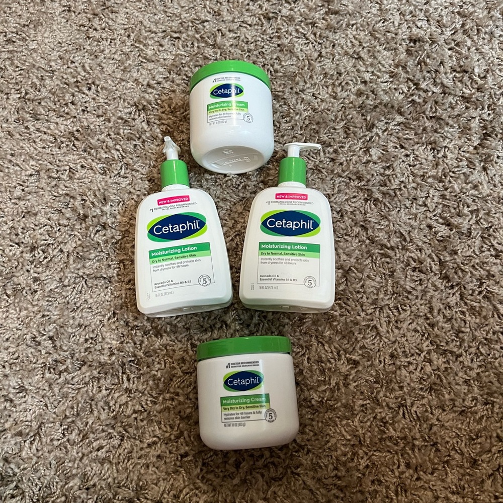 Cetaphil (2) Moisturizing Cream (2) Body Hydrating Moisturizing Lotion